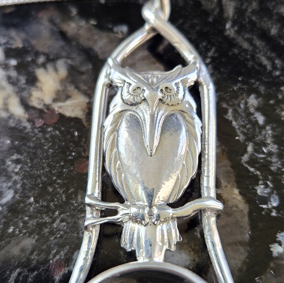 Handmade Sterling Silver Jeweler's Loop Owl Design 10X Magnification - Picture 2 of 7